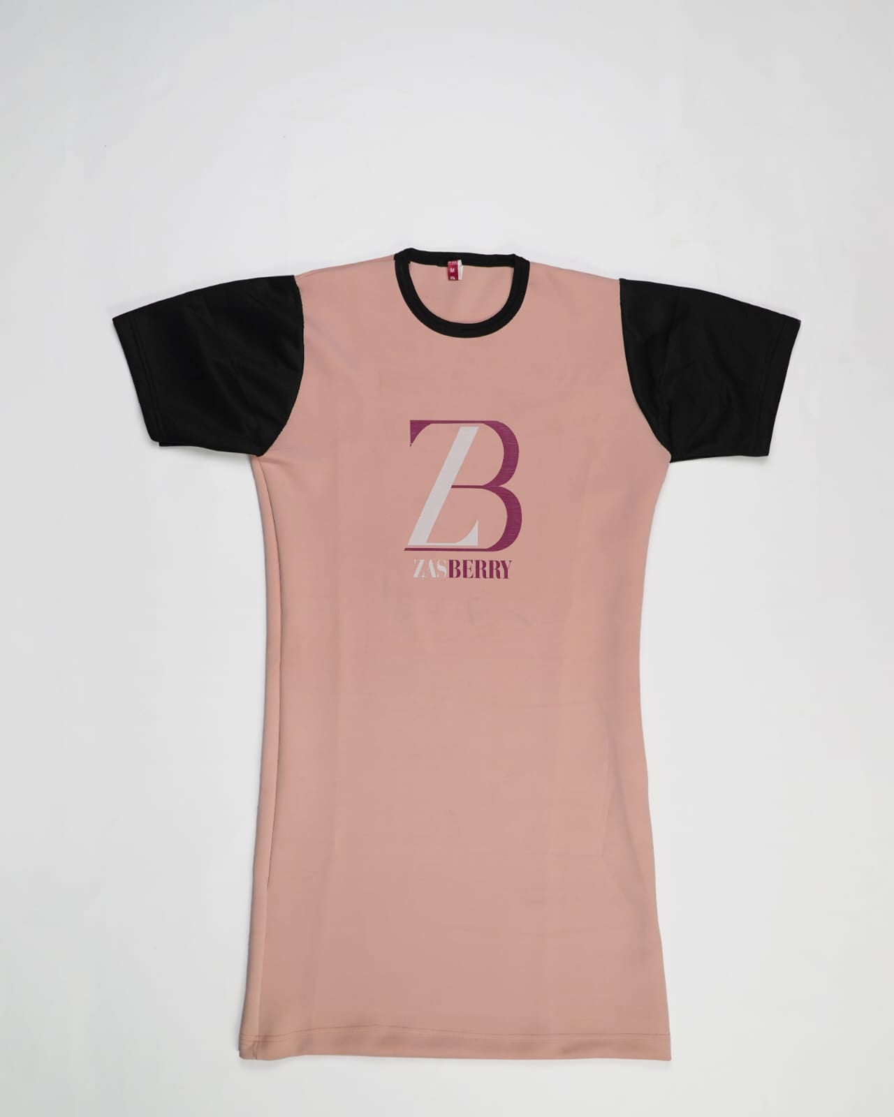 Zasberry Women's T-Shirt Dress Pink/Black Hand - Image 2