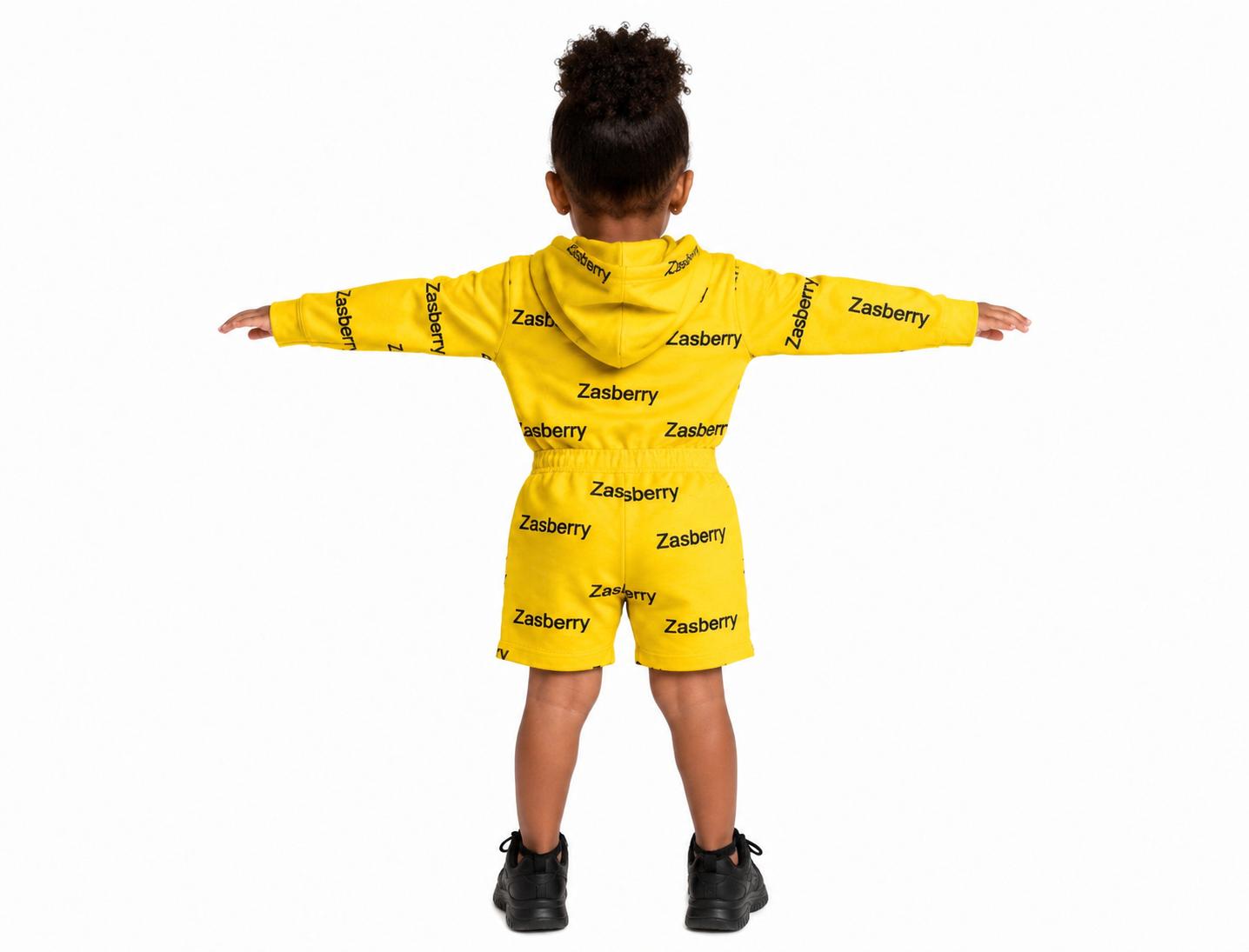 Zasberry Signature Kids Yellow Hooded Romper - Image 2