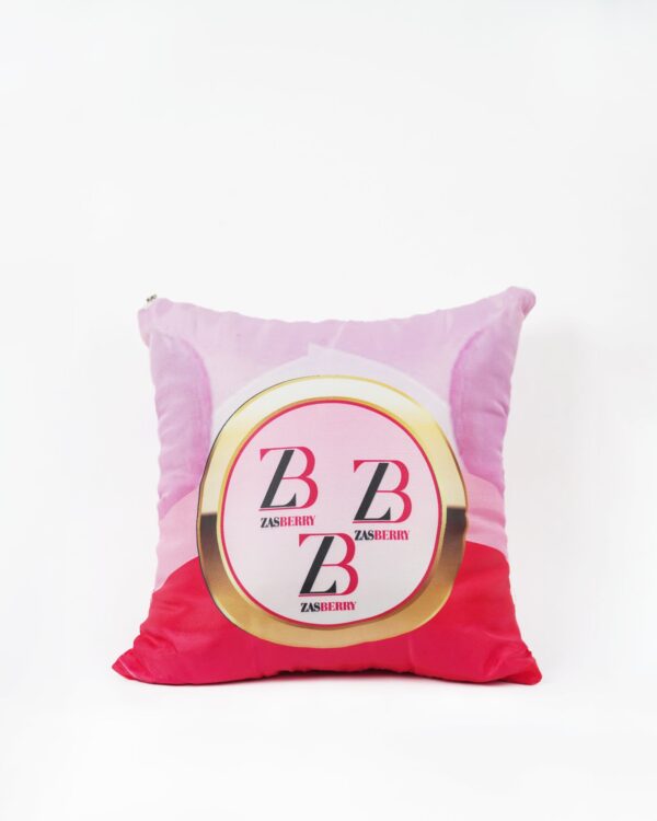 Zasberry Logo Throw Pillow Pink Design