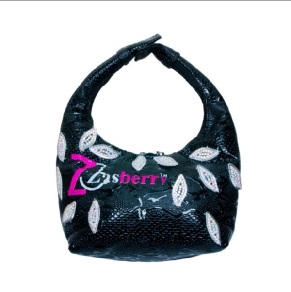 Zasberry® Noir Crystal Serpentine Hobo Bag